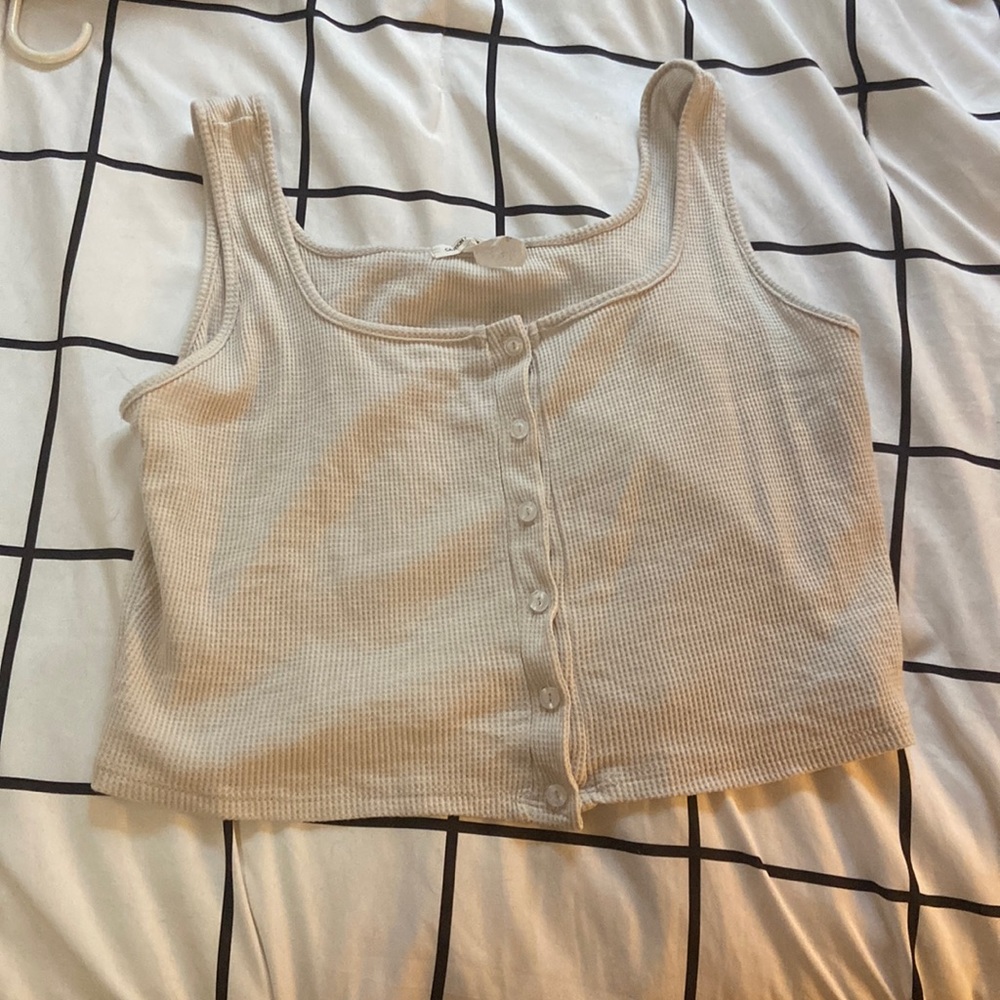 cute tan cropped tank